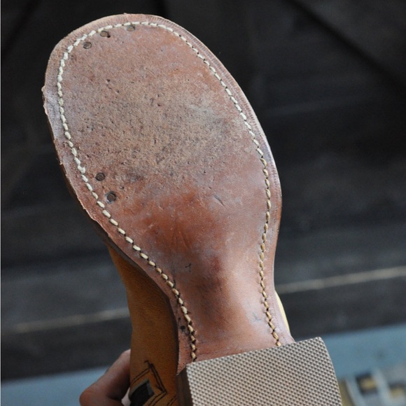 Vintage 70s frye banana leather campus boots zip up square toe - Picture 8 of 8